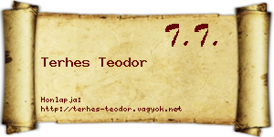 Terhes Teodor névjegykártya
